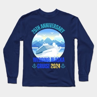 25th Anniversary Wedding Alaska Cruise 2025 Couple Vacation Long Sleeve T-Shirt